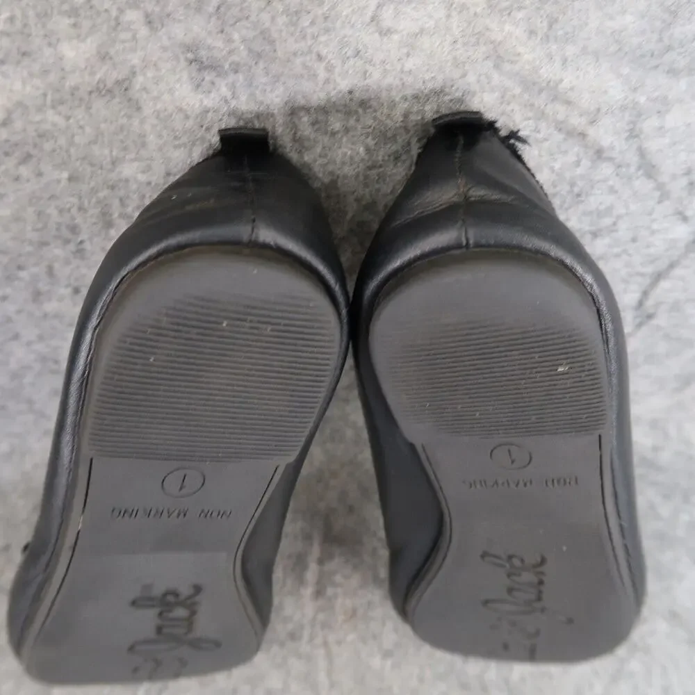 Cat & Jack Shoes Girls 1 Ballet Flats Slip On Bow Black Casual Classic Kids